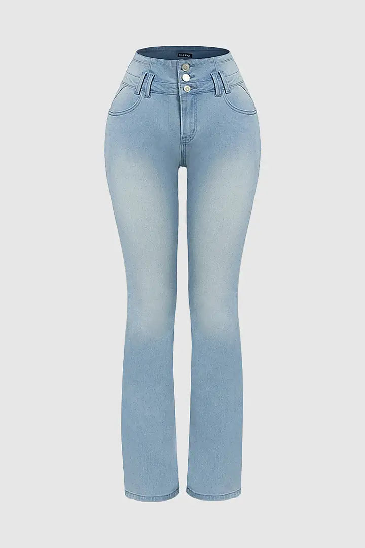 Lichtbauwe Flaire High waist stretch jeans | 50% Korting