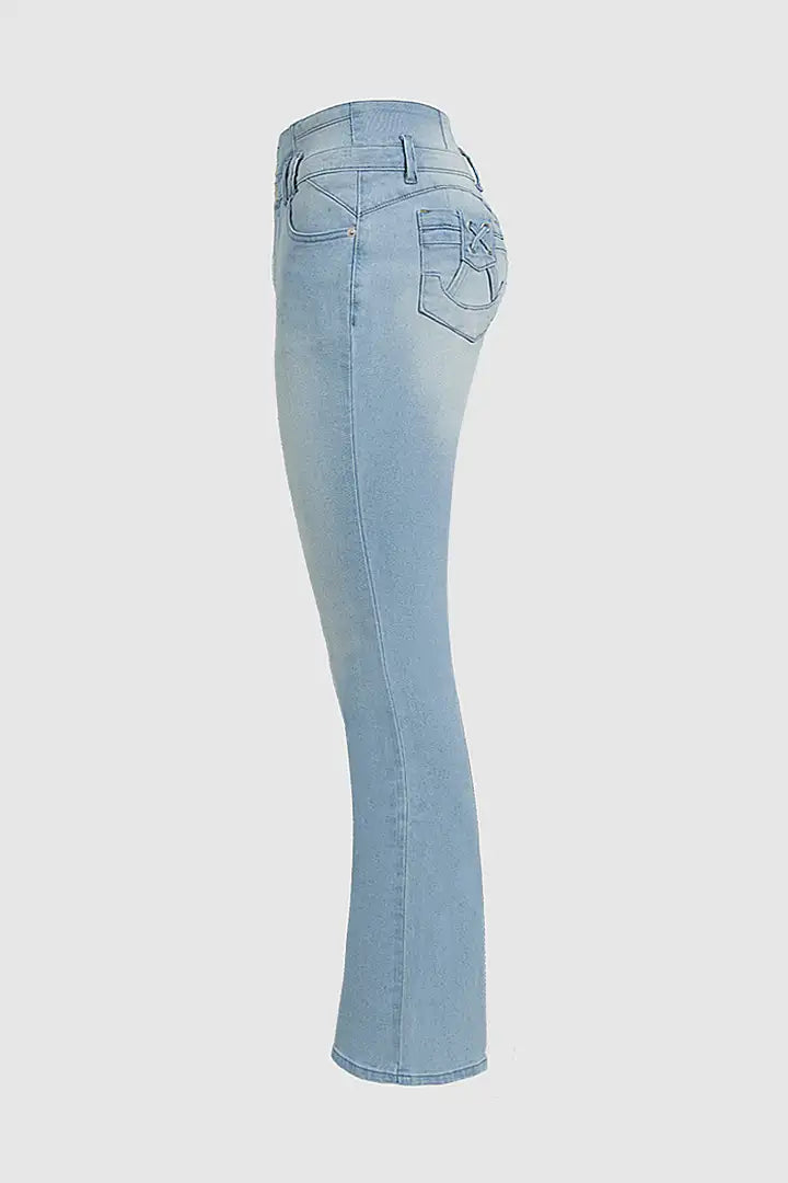 Lichtbauwe Flaire High waist stretch  jeans | 50% Korting